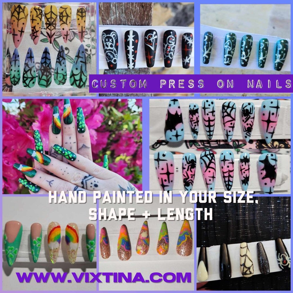 Now offering custom hand painted press on nails